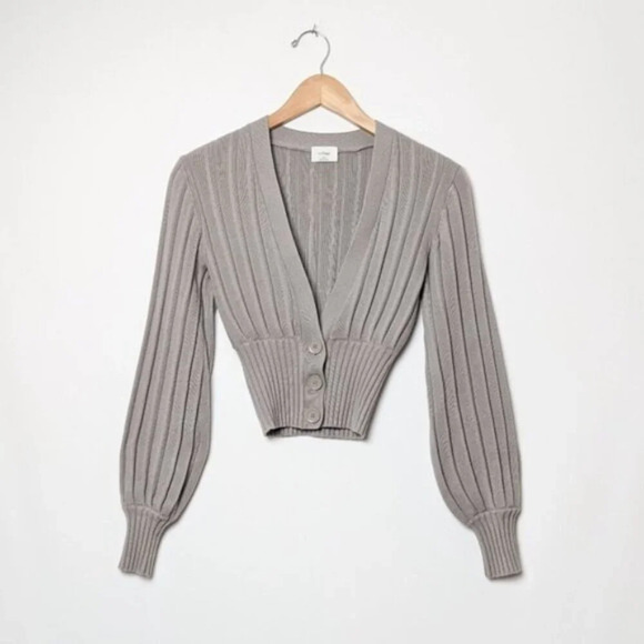 WILFRED Plunge Front Cardigan Wool Sweater XXS ARITZIA - Picture 6 of 11